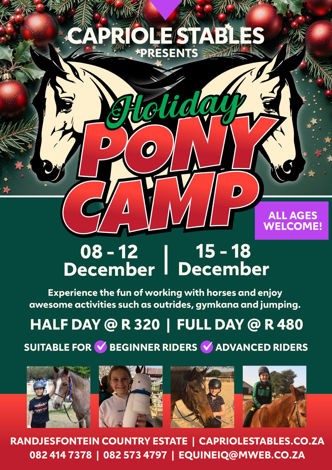Pony Camp Flyer December 2025 - Capriole Stables - Laerskool Midstream ...